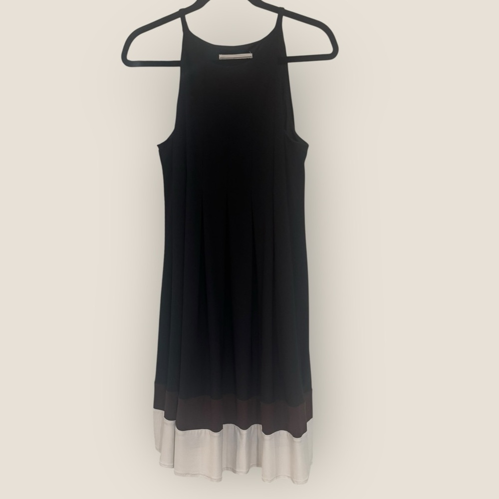 Jessica Howard Black,Brown, and  White‎ Midi Dress High Neck Size 6